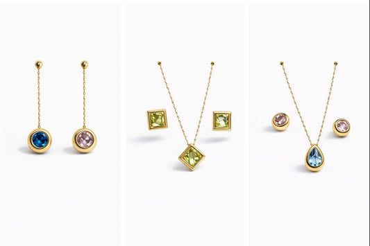 Pear Blue Topaz & Pink Morganite Set