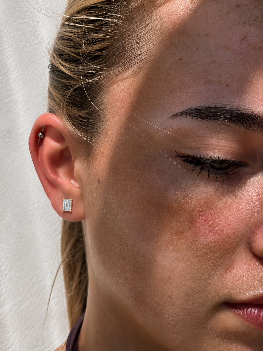 ÉLAN Emerald Diamond Studs