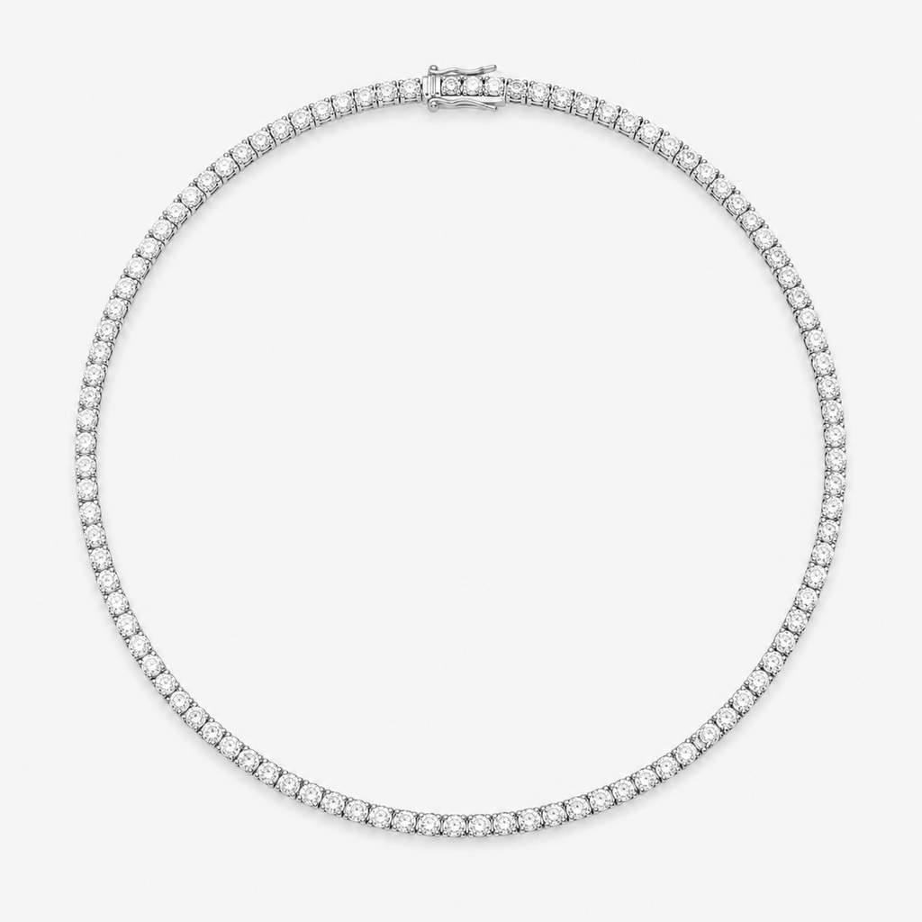 Illusion Setting LG Diamond Tennis Necklace