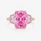 Cushion-Cut Kunzite & Pavé Diamond Cocktail Ring