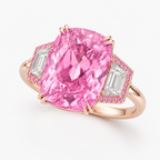 Cushion-Cut Kunzite & Pavé Diamond Cocktail Ring
