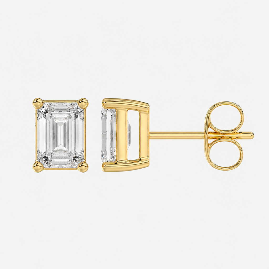 ÉLAN Emerald Diamond Studs