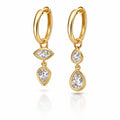 Dangle Bezel-Set Diamond Earrings