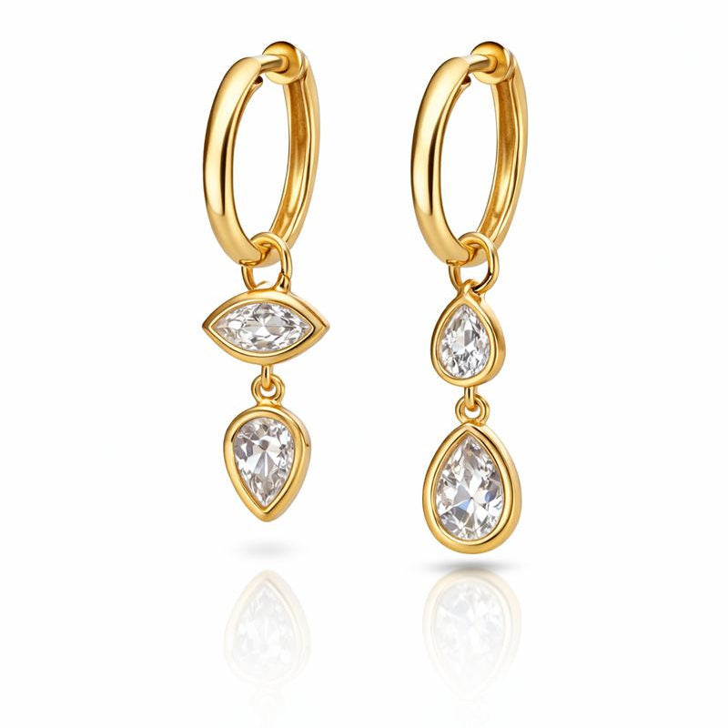 Dangle Bezel-Set Diamond Earrings