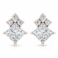 Princess Cut Diamond Star Stud Earrings