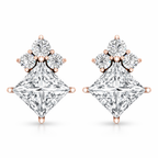 Princess Cut Diamond Star Stud Earrings
