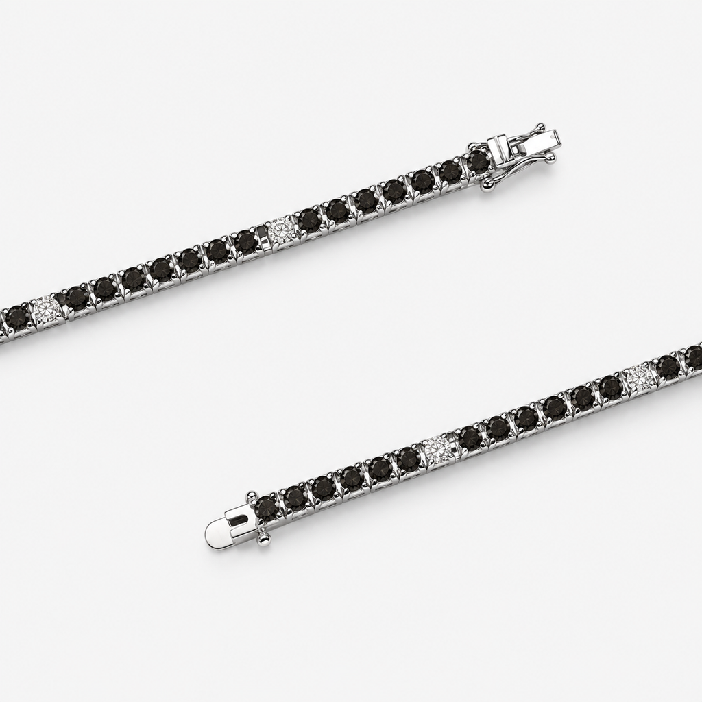 Midnight Pyramid Tennis Bracelet