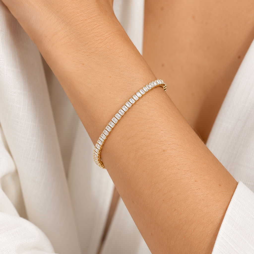 Emerald Cut Tennis Bracelet 5 ct