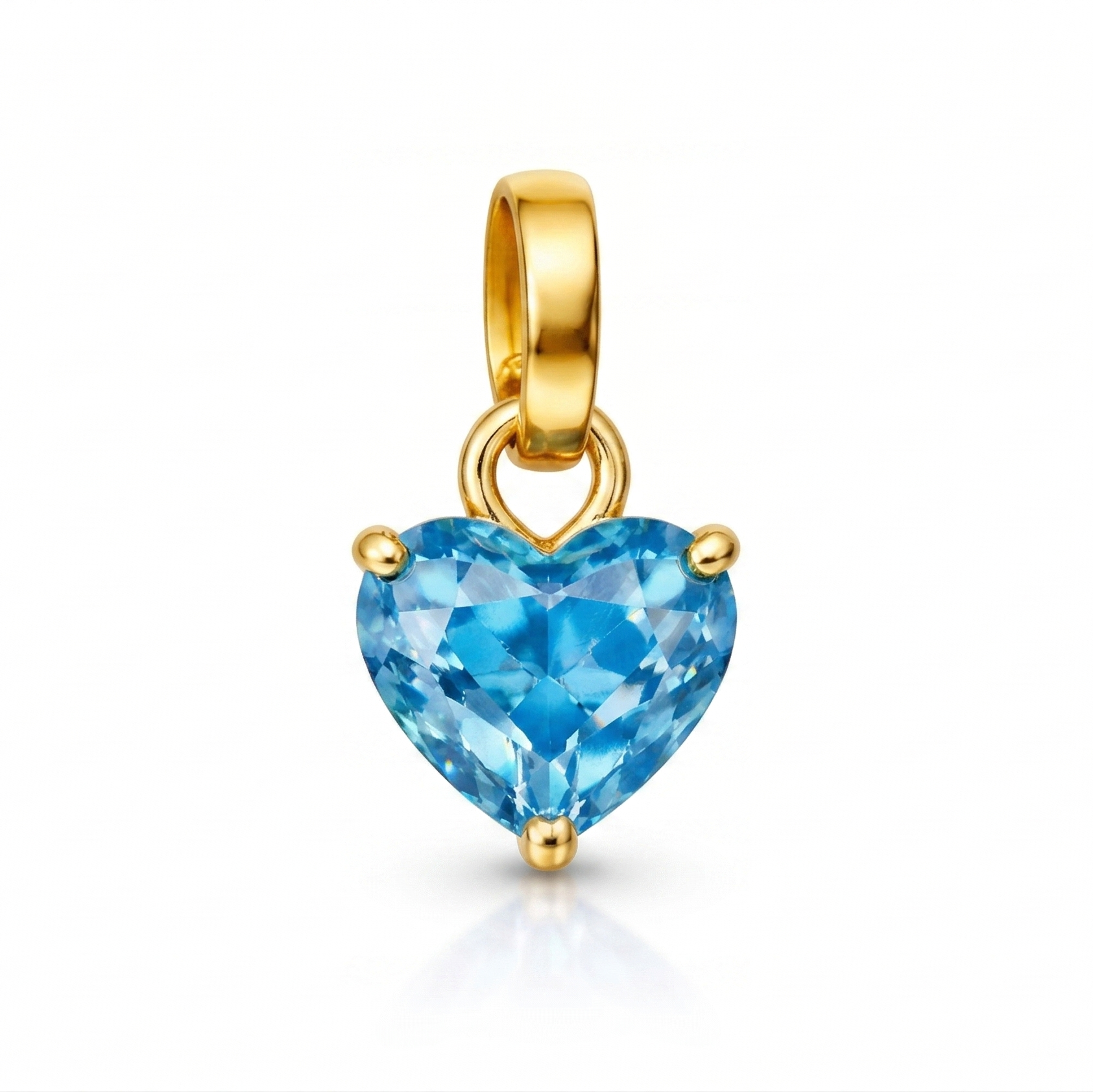 Emerald Heart Dog Charm – 14K Gold