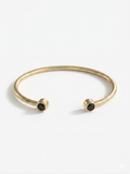 Black Diamond Open Cuff Bracelet – 18K Yellow Gold