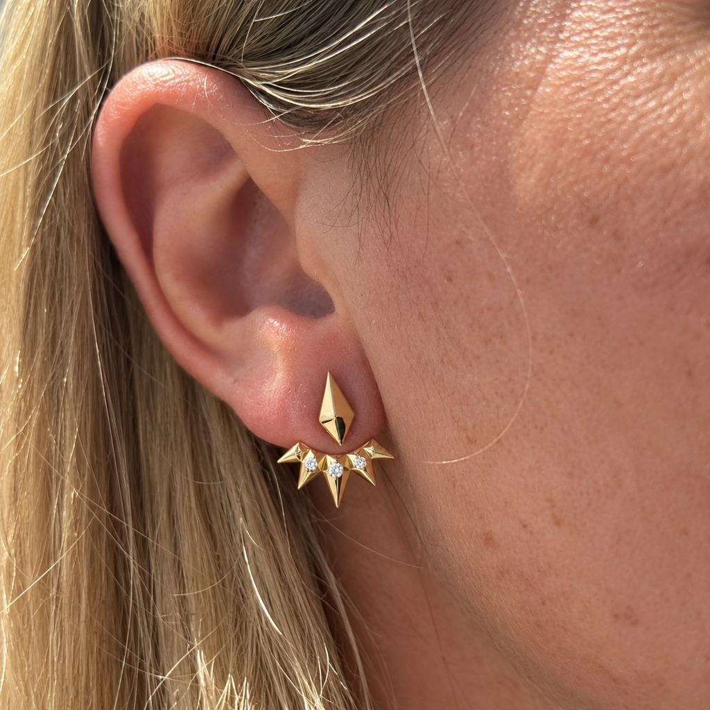 Adjustable Diamond Ear Jacket Earrings