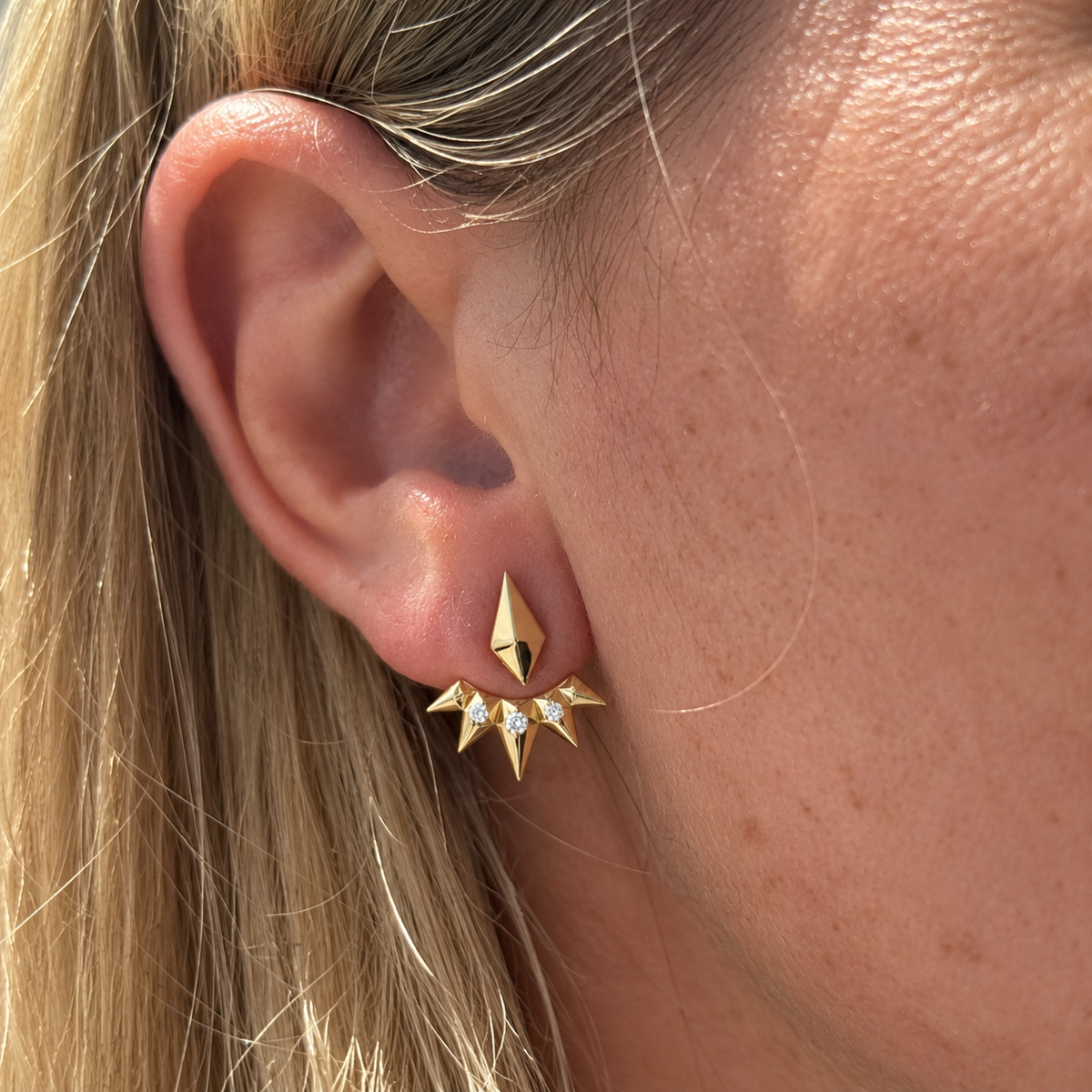 Adjustable Diamond Ear Jacket Earrings