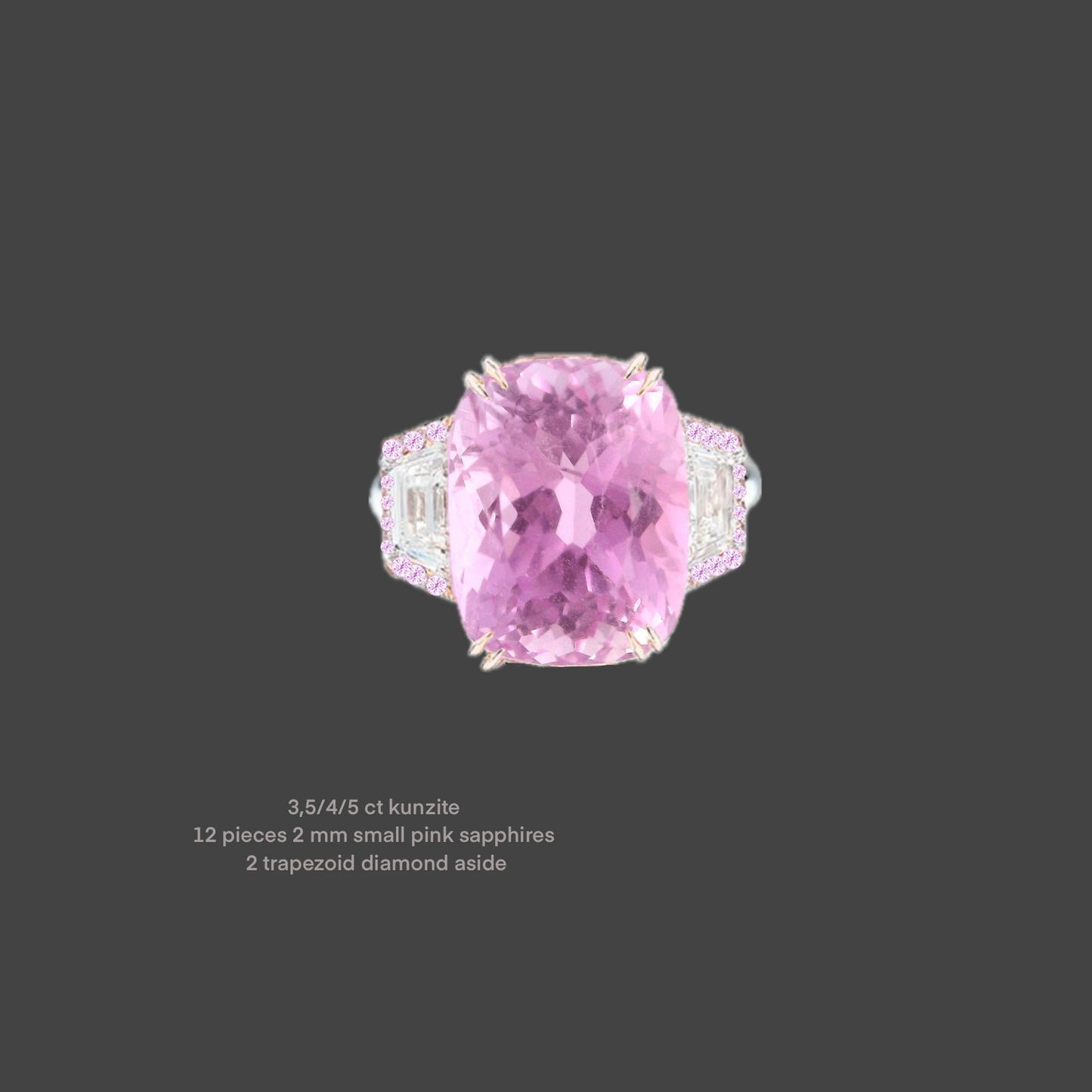 Cushion Cut Kunzite Cocktail Ring