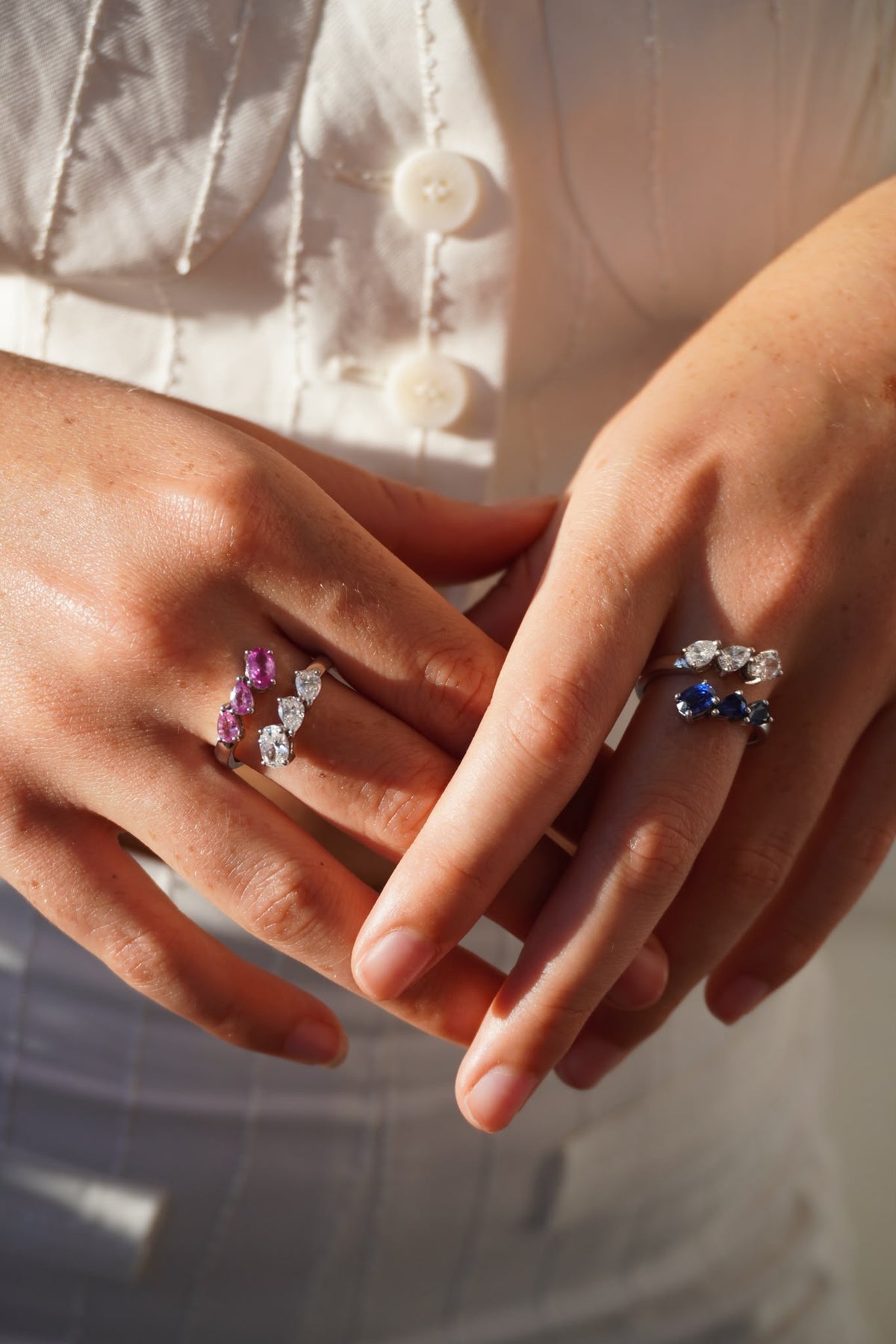 Pink Sapphire & Diamond Cluster Ring
