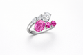 Pink Sapphire & Diamond Cluster Ring