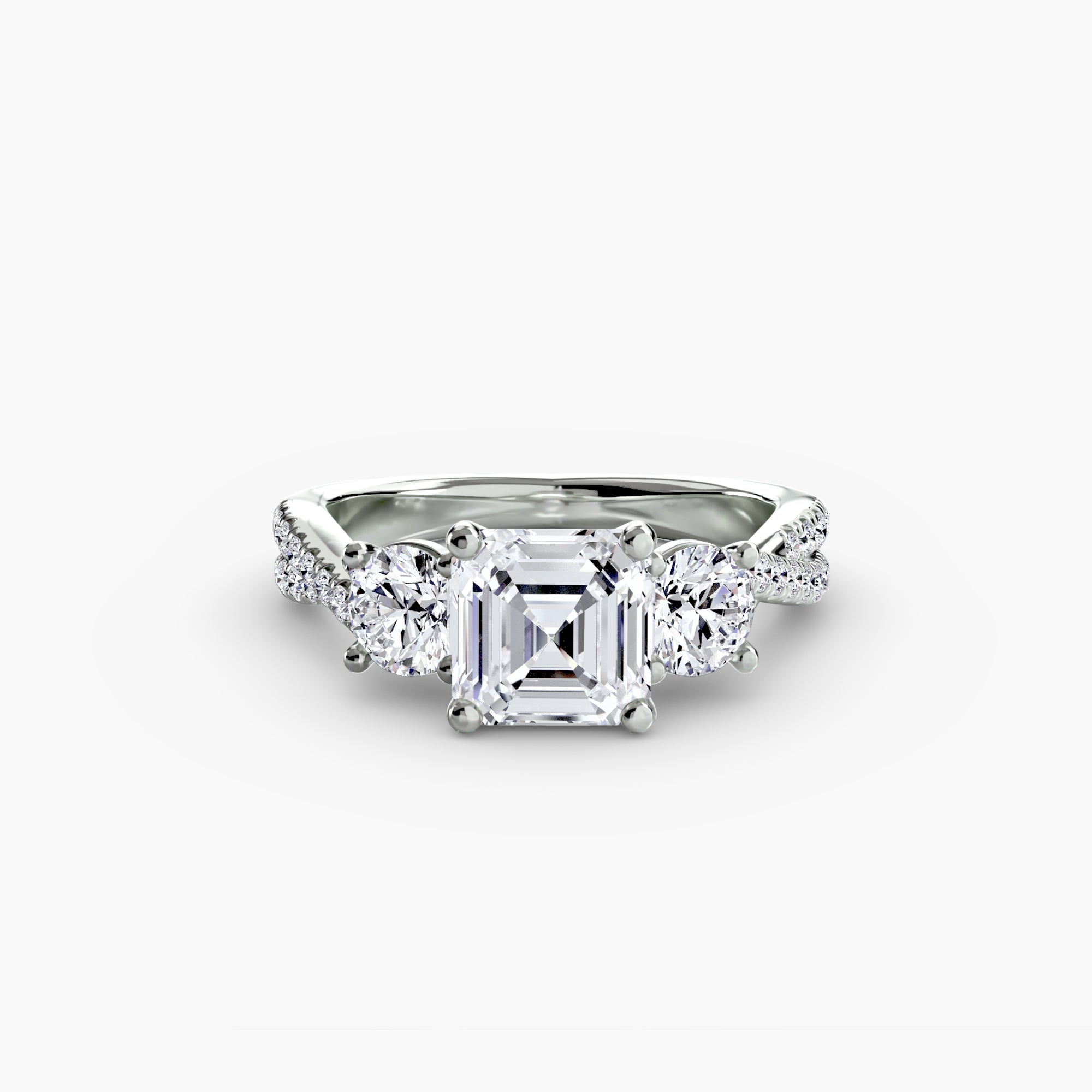 Princess-Cut Pavé Trilogy