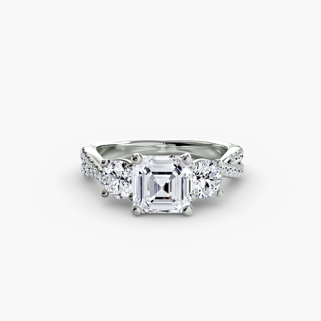 Princess-Cut Pavé Trilogy