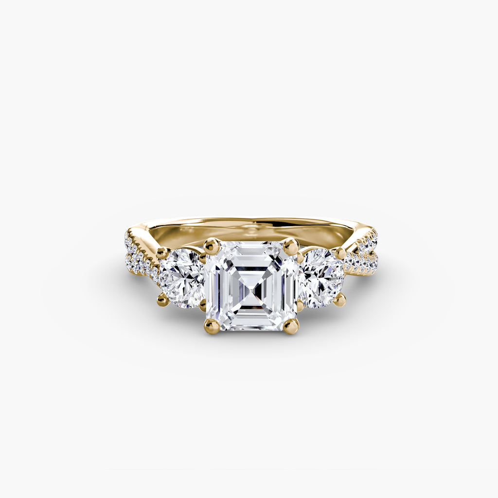 Princess-Cut Pavé Trilogy