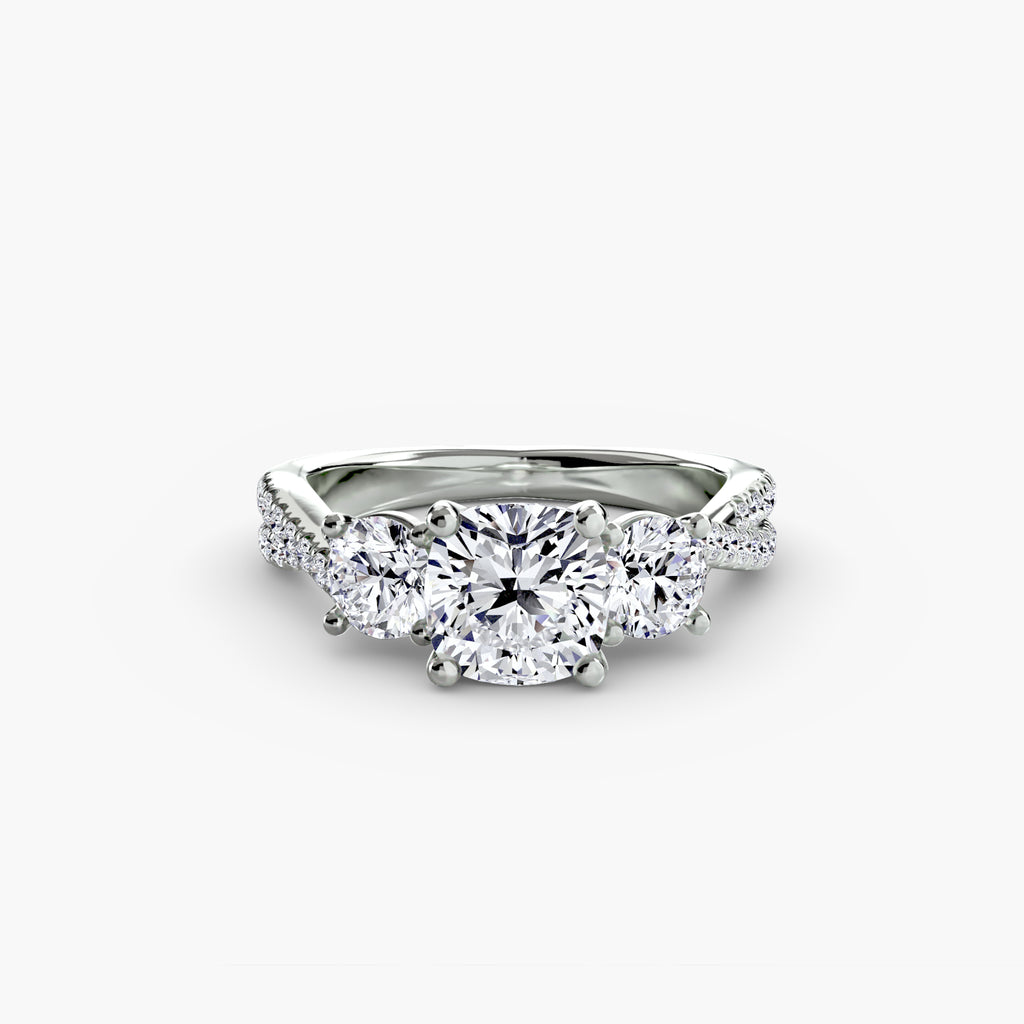 Princess-Cut Pavé Trilogy