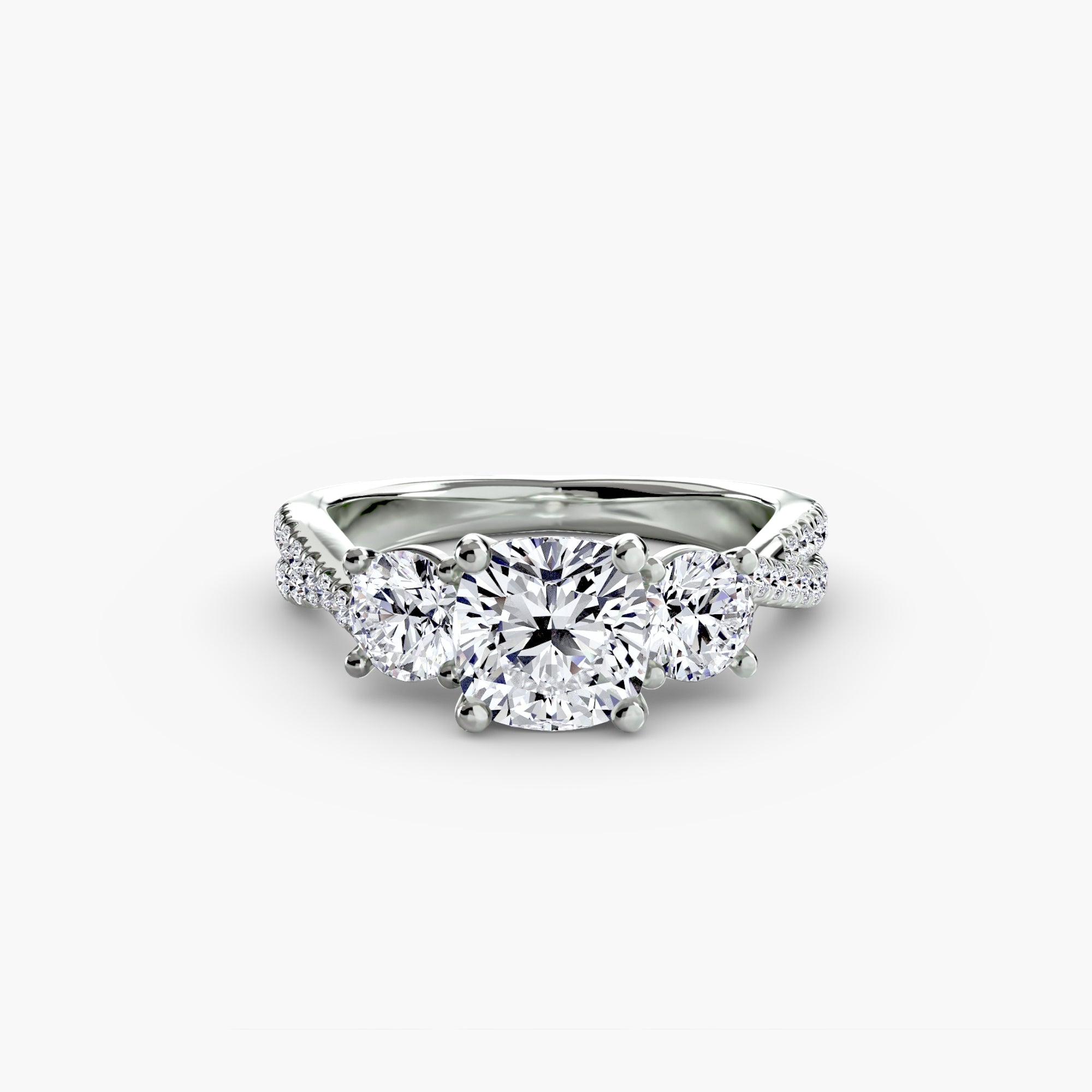 Princess-Cut Pavé Trilogy