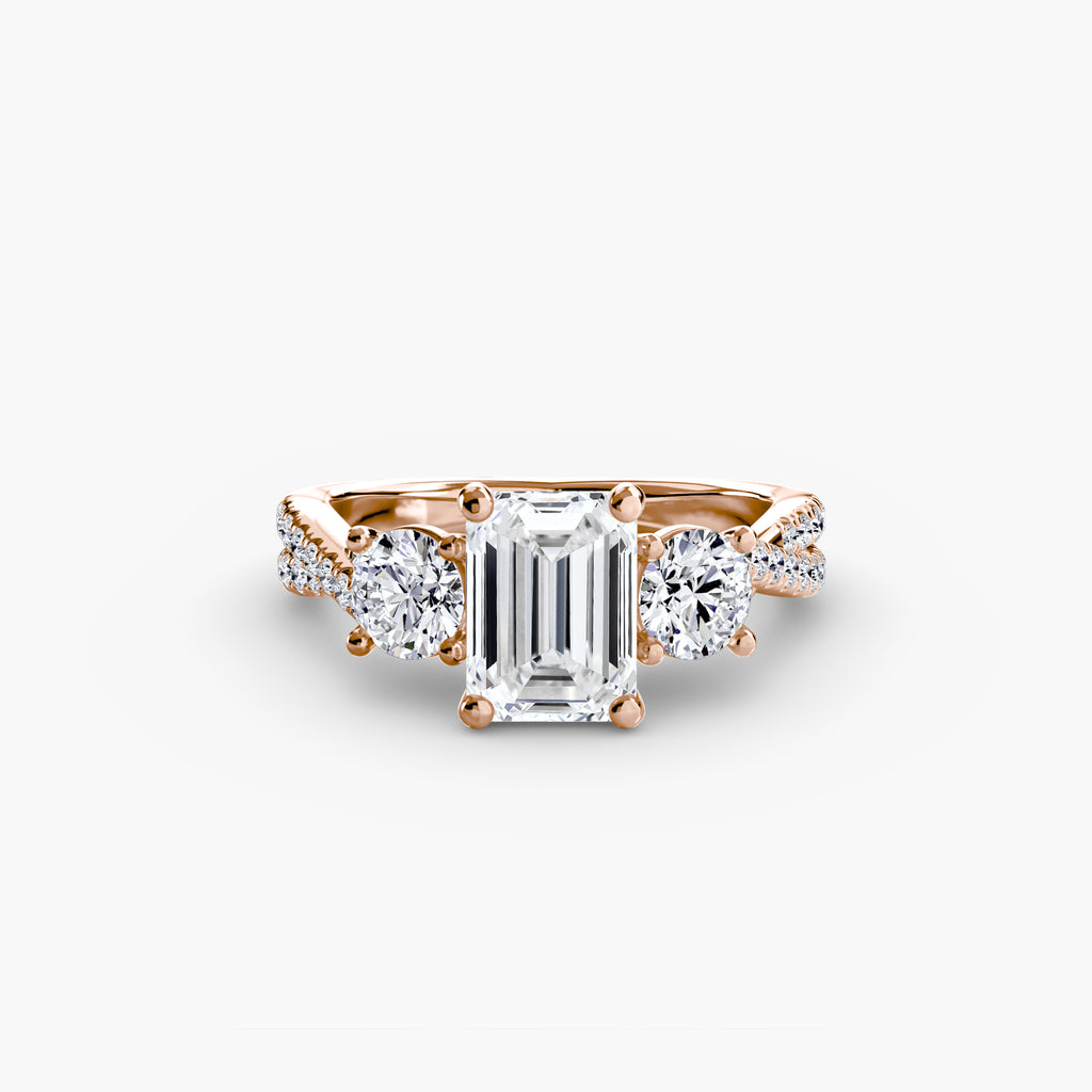 Princess-Cut Pavé Trilogy
