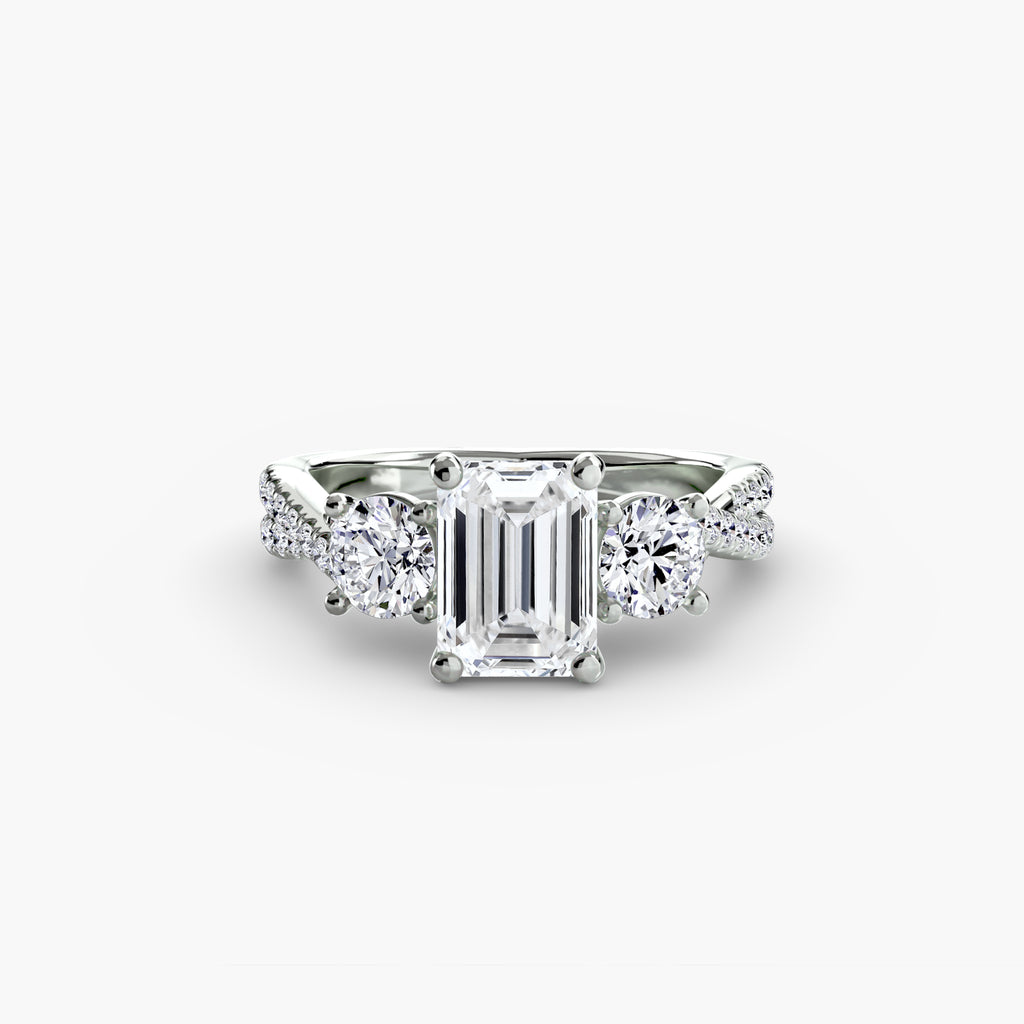 Princess-Cut Pavé Trilogy