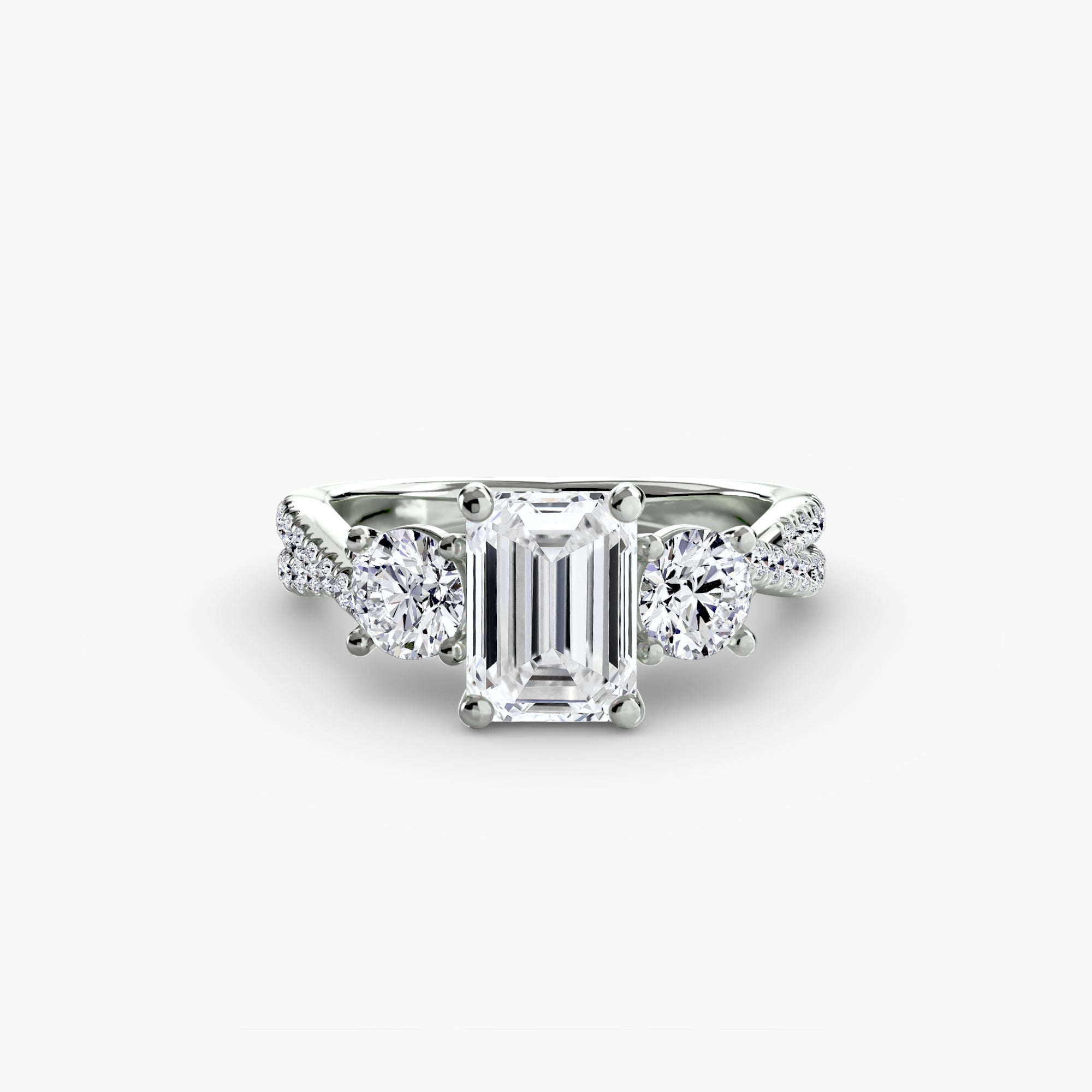 Princess-Cut Pavé Trilogy
