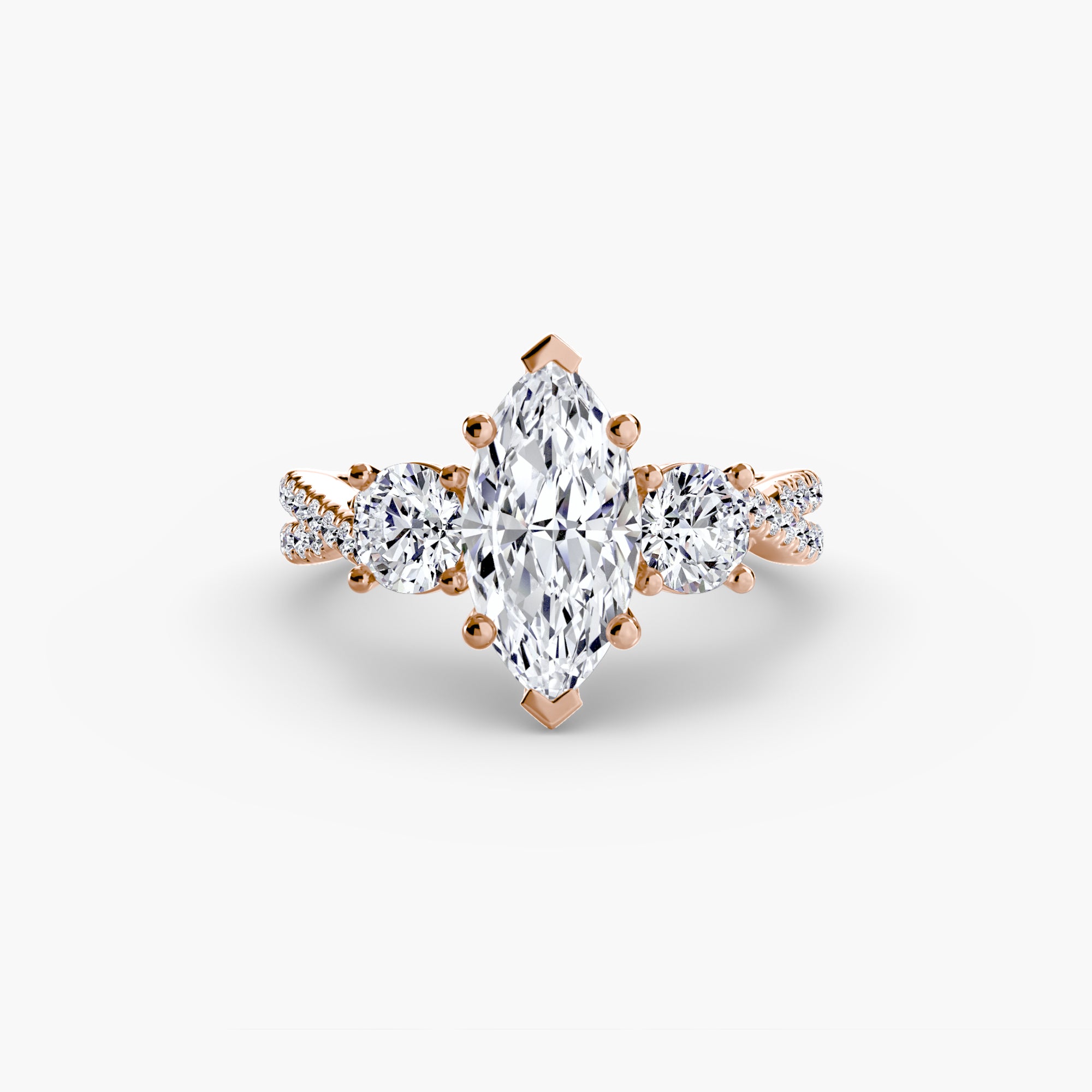 Princess-Cut Pavé Trilogy