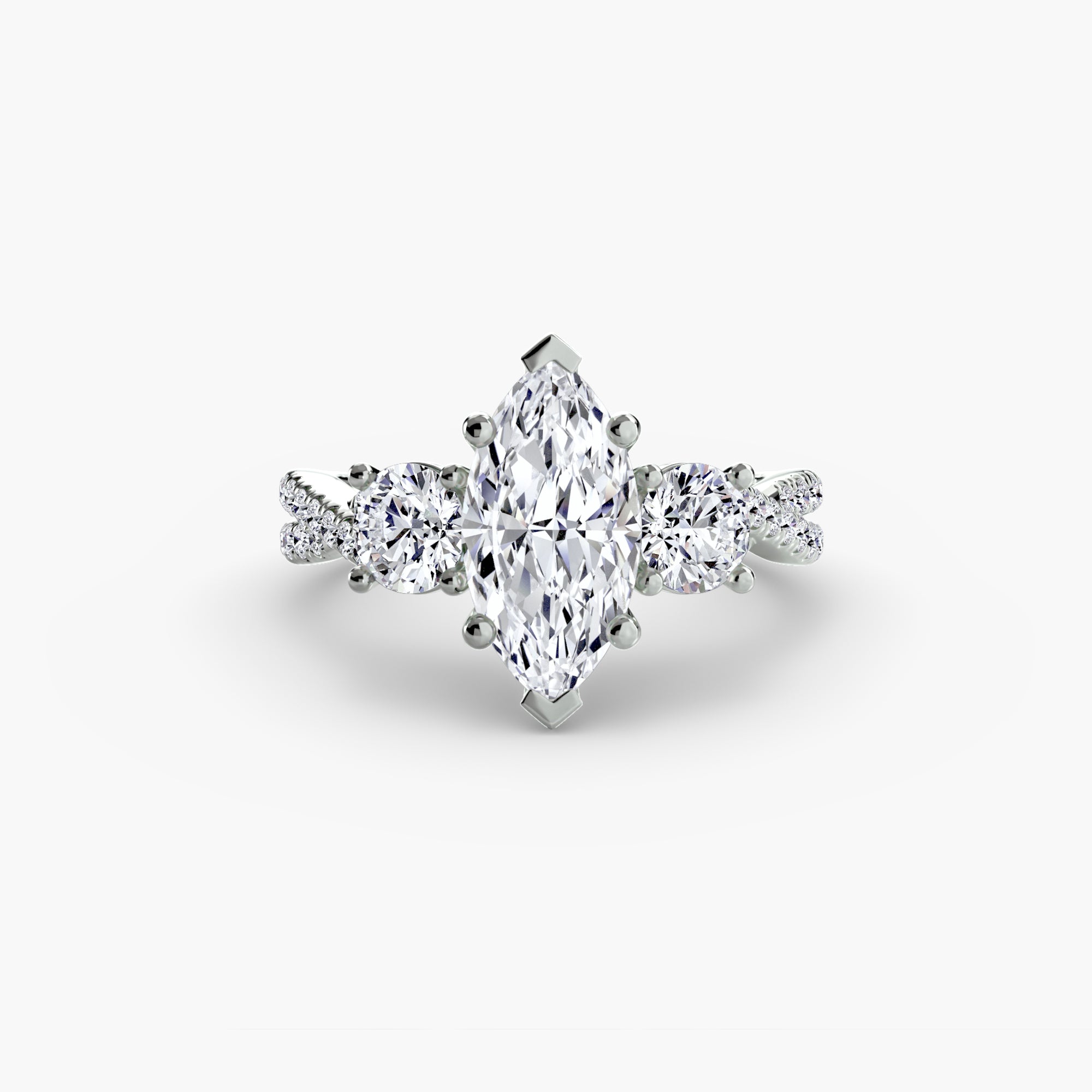 Princess-Cut Pavé Trilogy