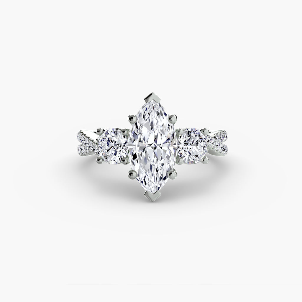 Princess-Cut Pavé Trilogy