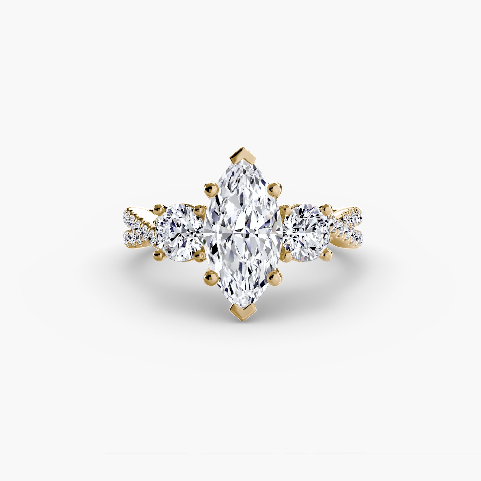 Princess-Cut Pavé Trilogy