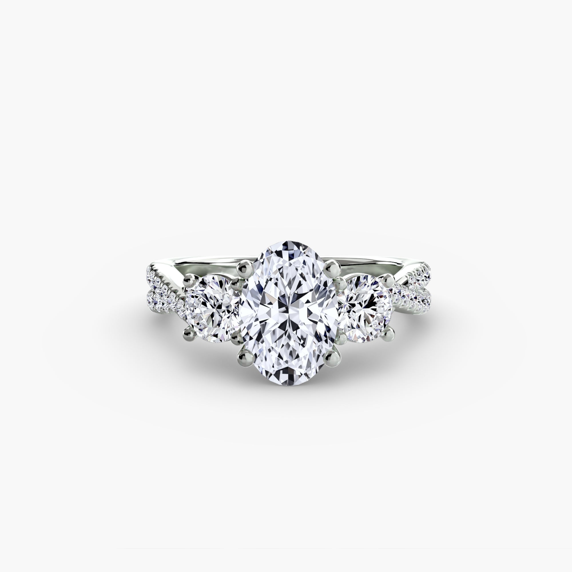 Princess-Cut Pavé Trilogy