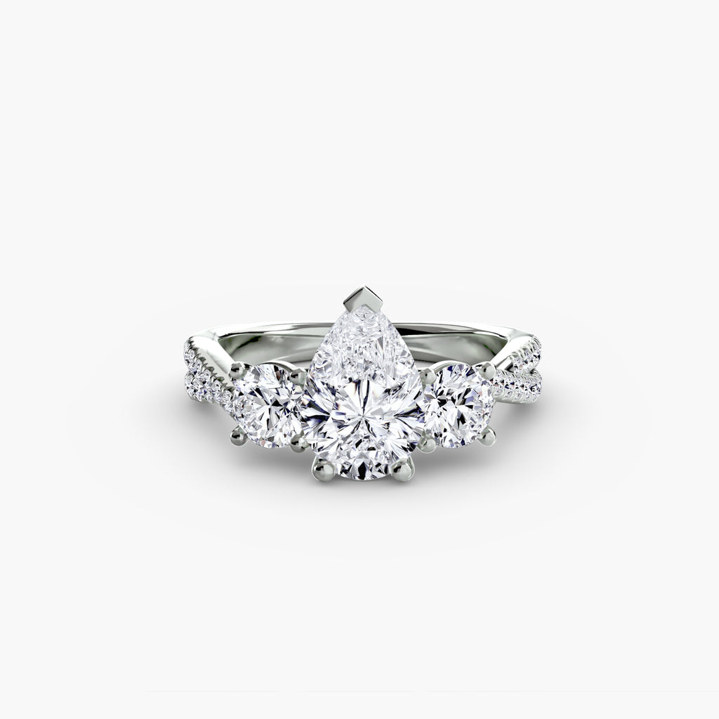 Princess-Cut Pavé Trilogy