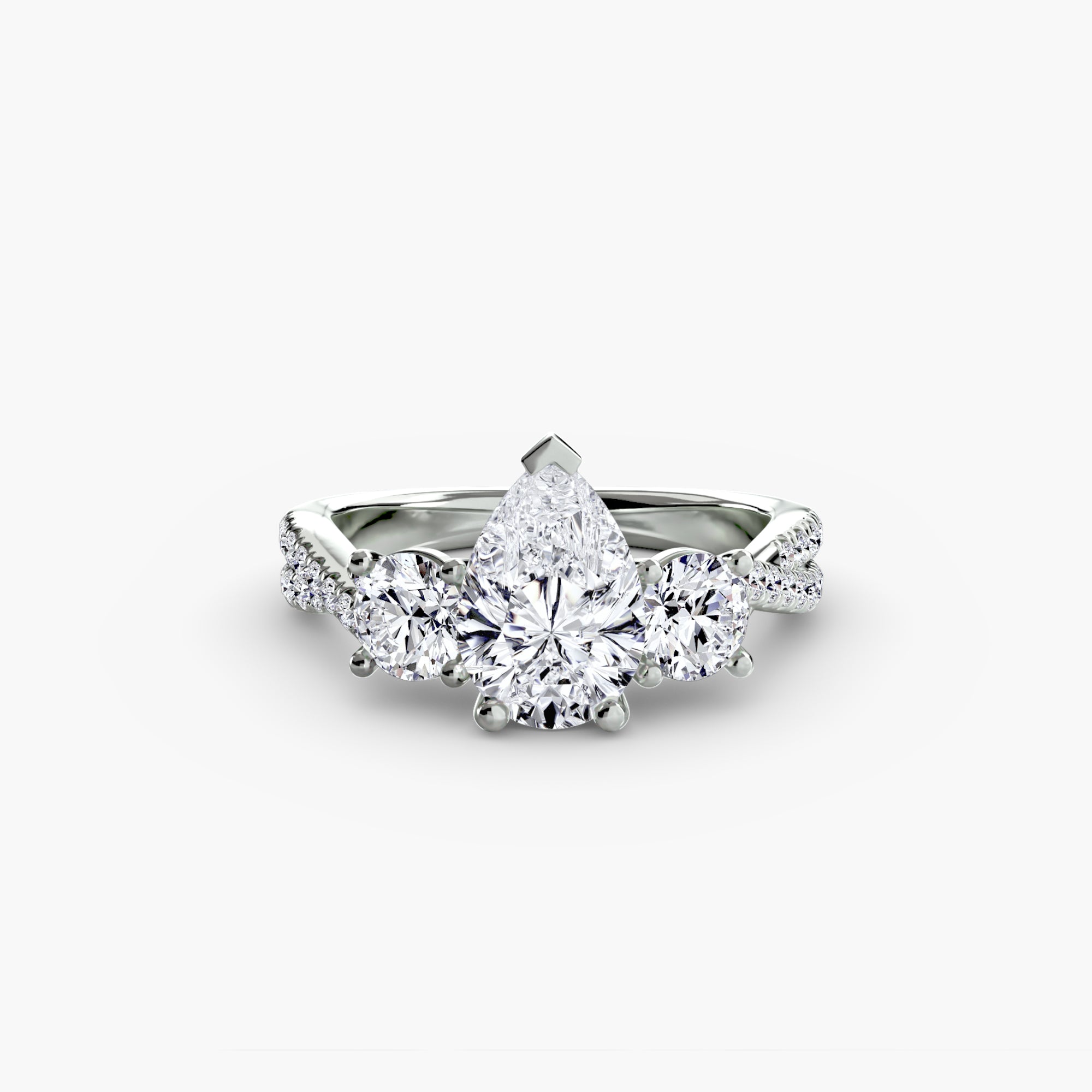 Princess-Cut Pavé Trilogy