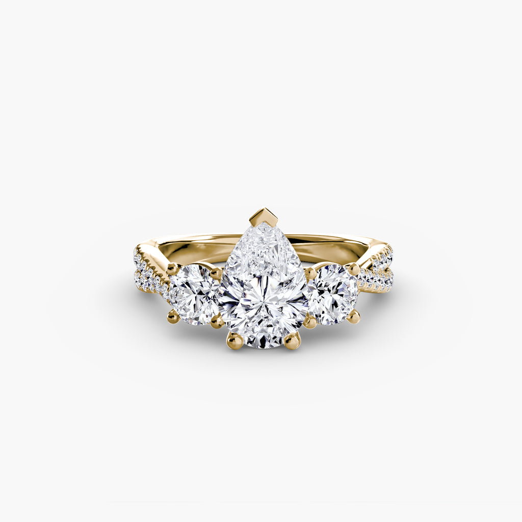Princess-Cut Pavé Trilogy