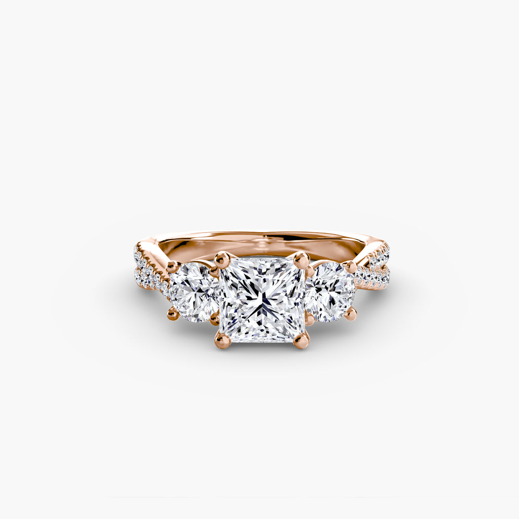 Princess-Cut Pavé Trilogy