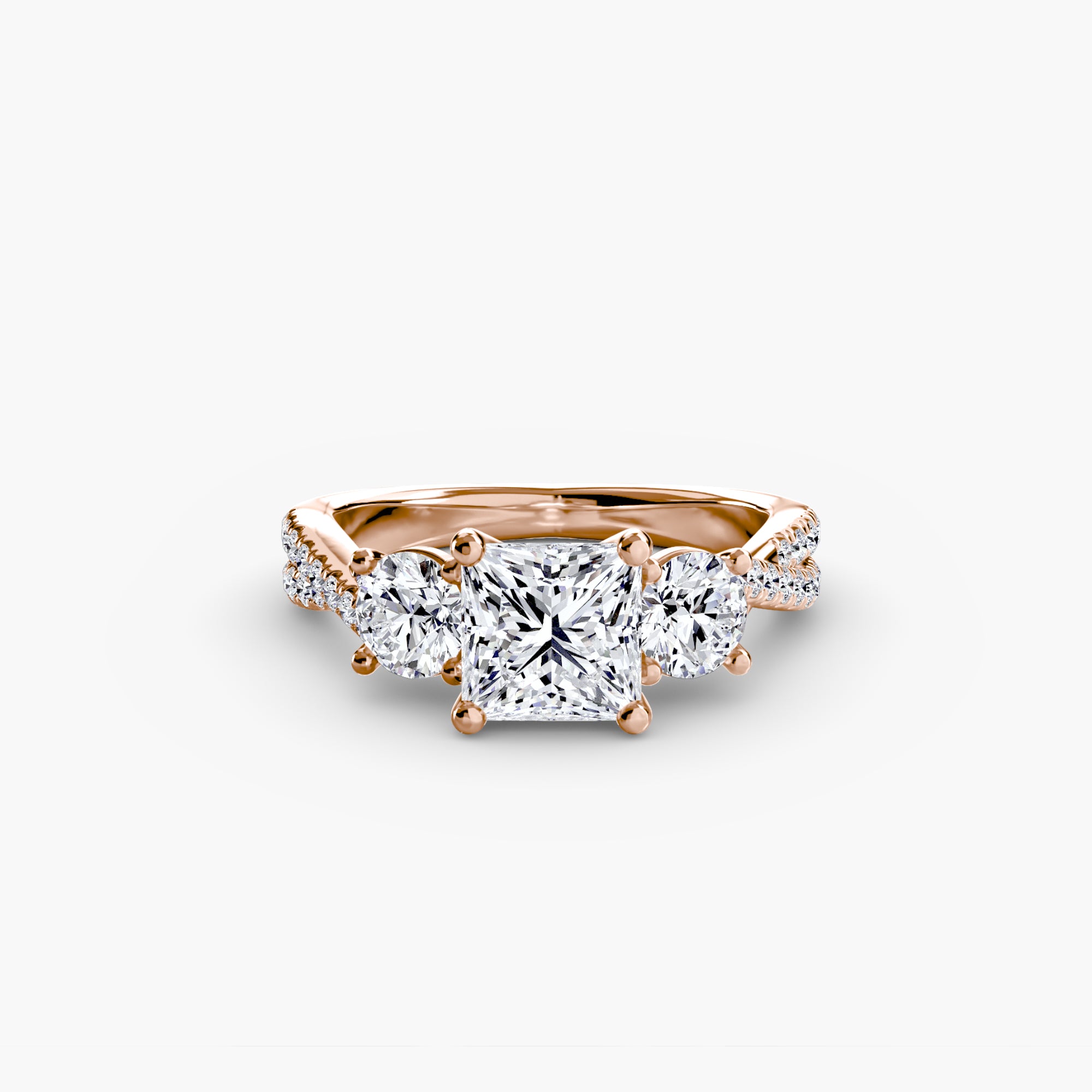 Princess-Cut Pavé Trilogy