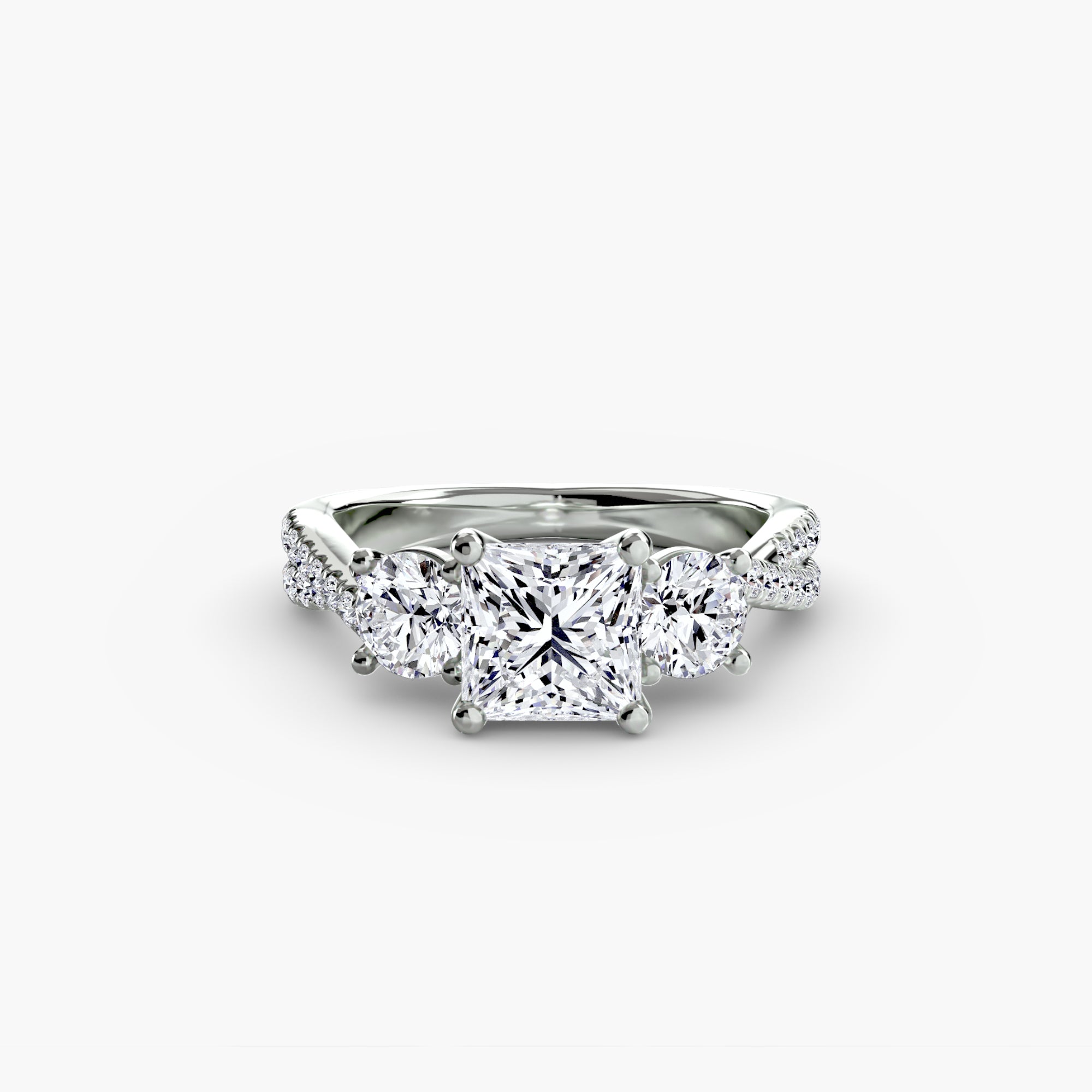 Princess-Cut Pavé Trilogy