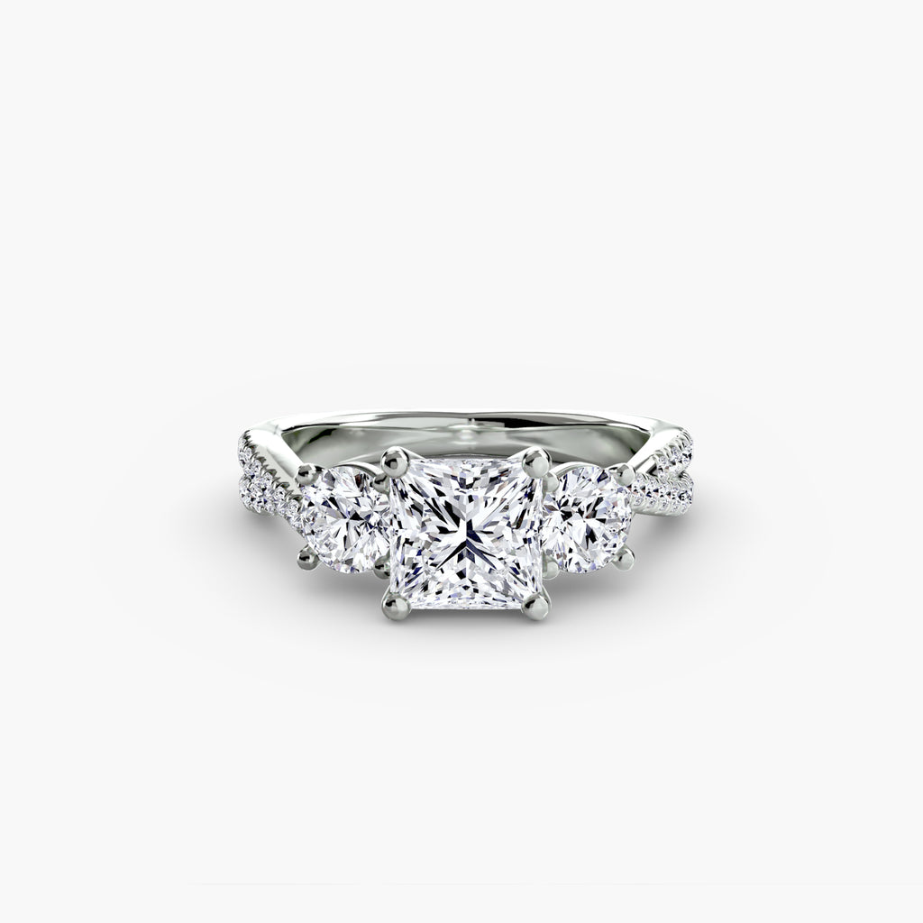 Princess-Cut Pavé Trilogy