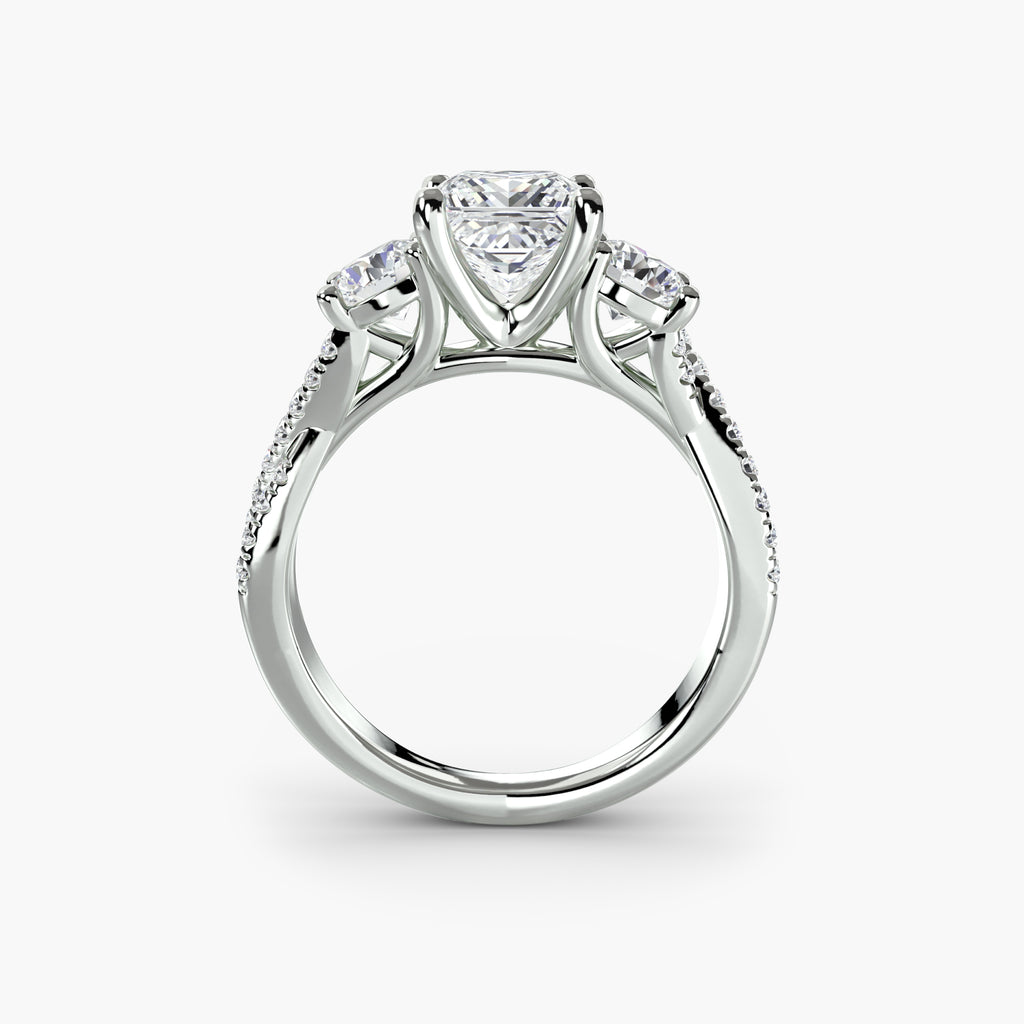 Princess-Cut Pavé Trilogy