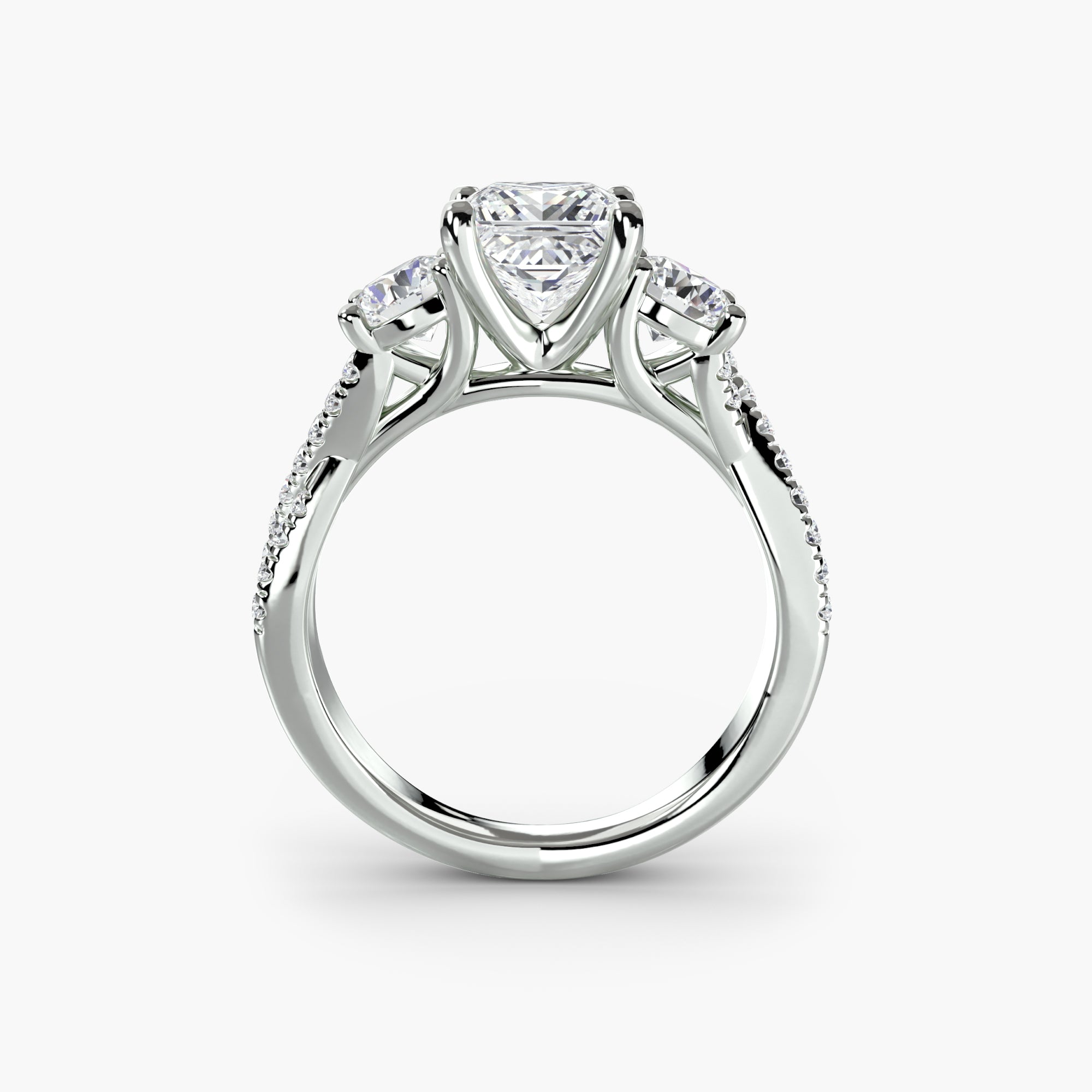 Princess-Cut Pavé Trilogy