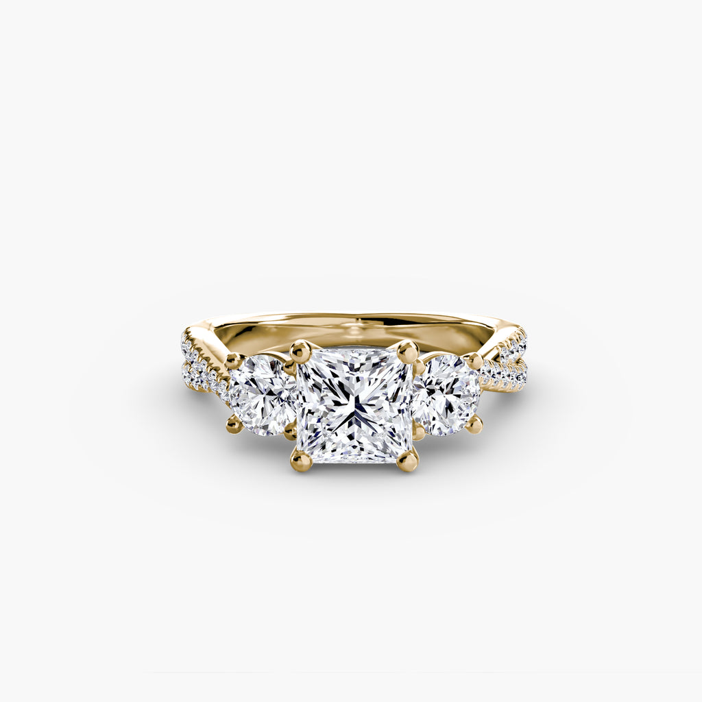 Princess-Cut Pavé Trilogy