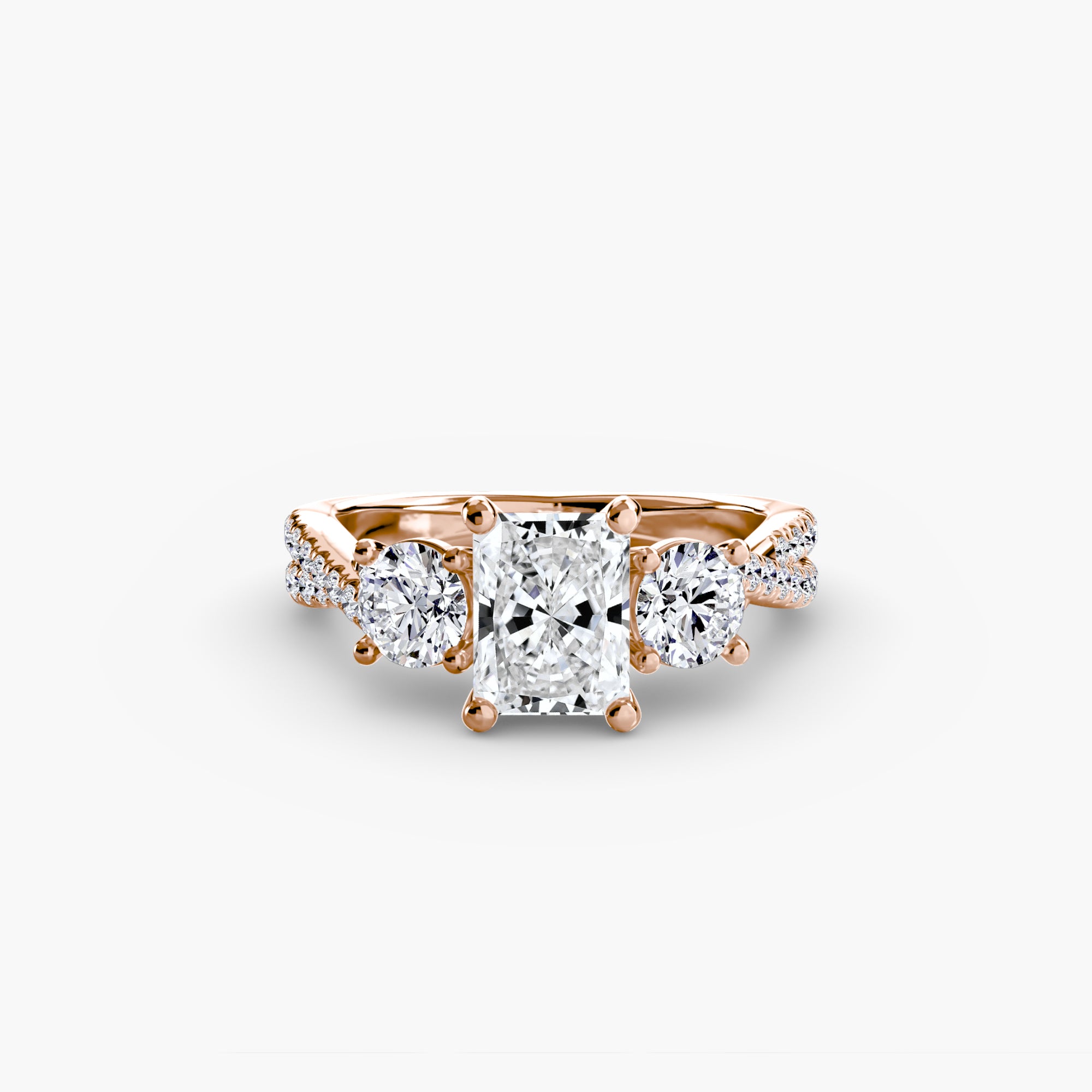Princess-Cut Pavé Trilogy
