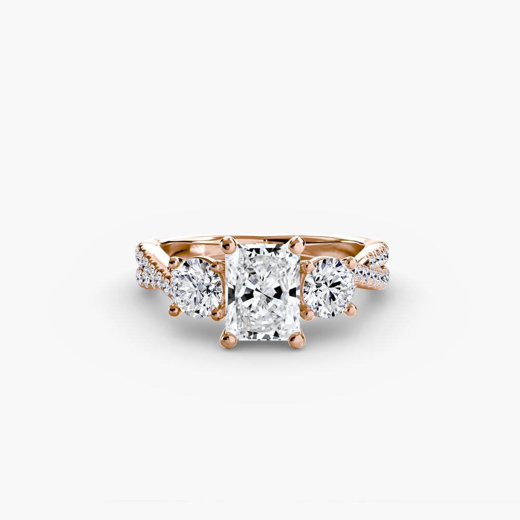 Princess-Cut Pavé Trilogy