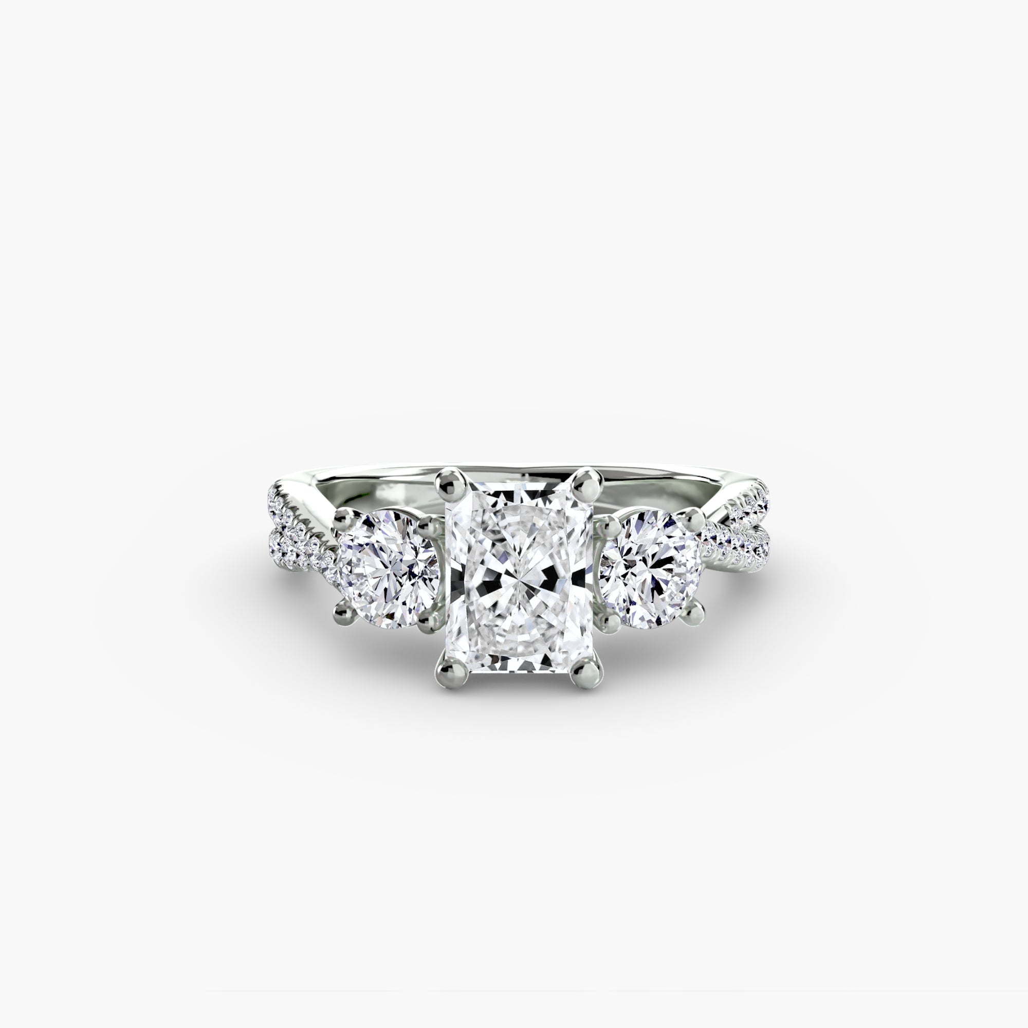 Princess-Cut Pavé Trilogy