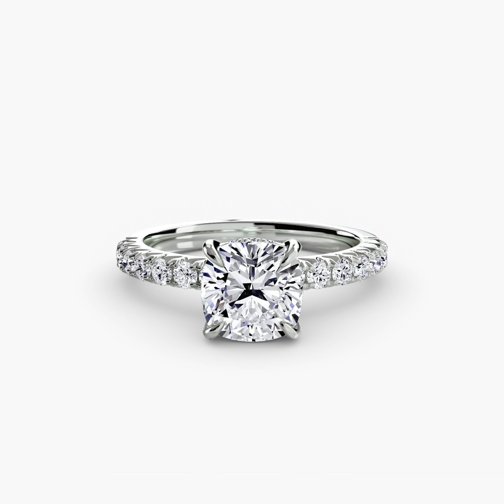 Hidden Halo Pavé Solitaire