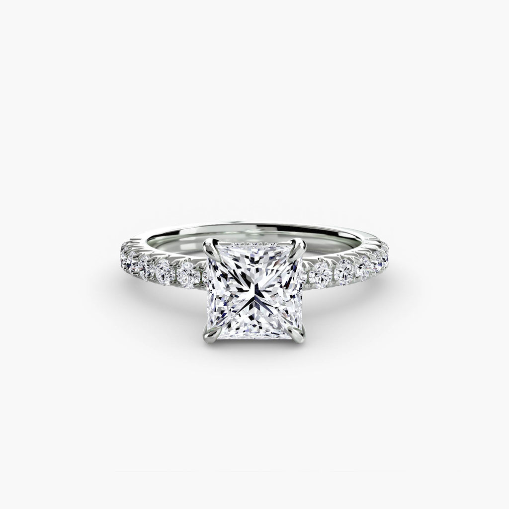 Hidden Halo Pavé Solitaire