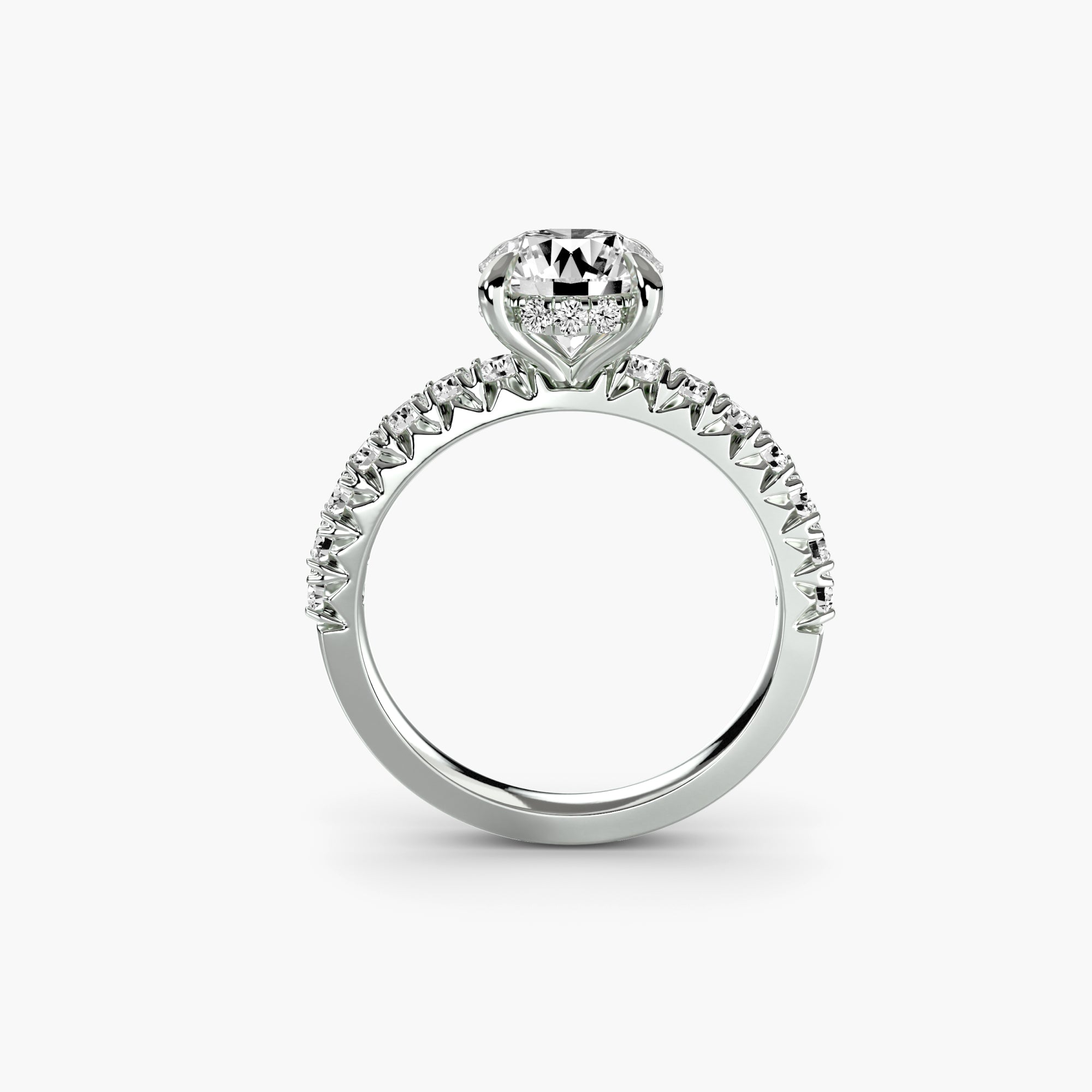 Hidden Halo Pavé Solitaire