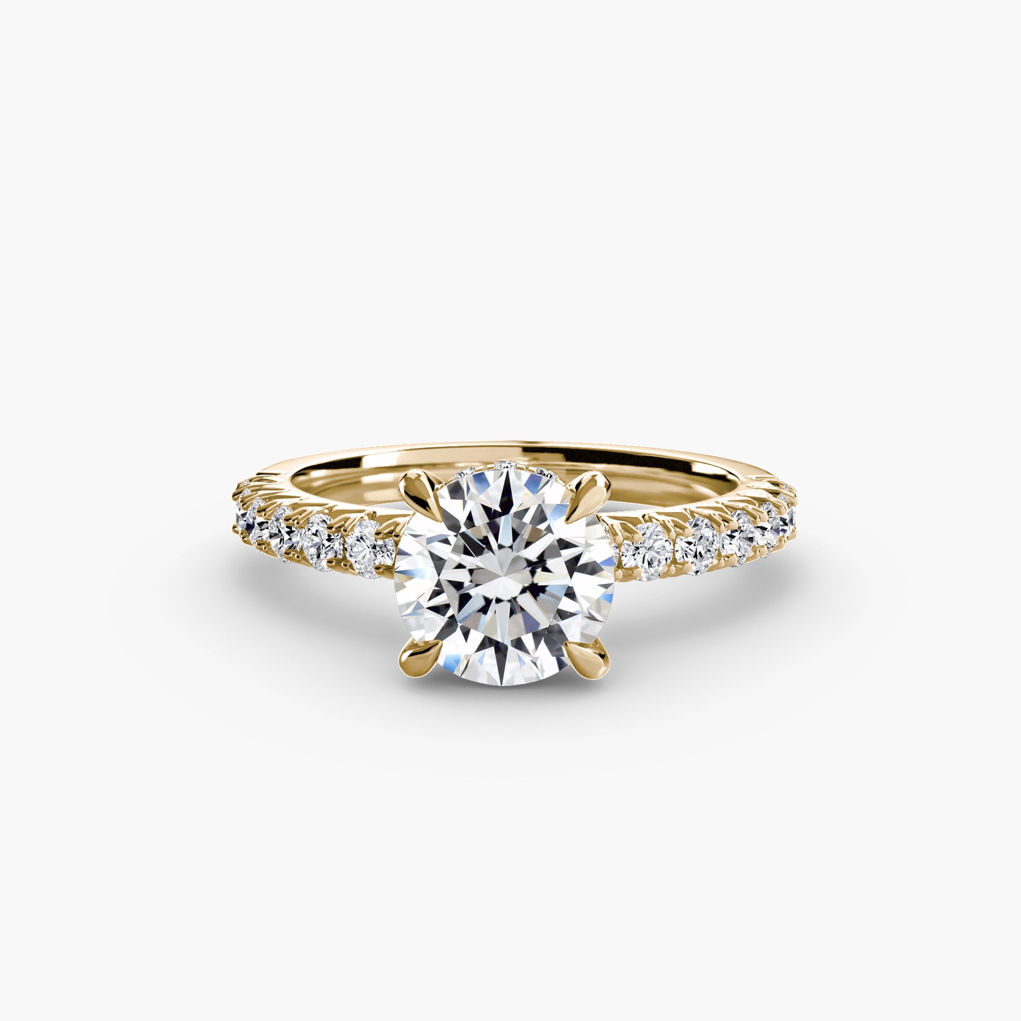 Hidden Halo Pavé Solitaire