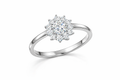 Oval Lab Diamond Halo Engagement Ring – 18K White Gold